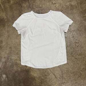 Lululemon White Athleisure Short Sleeve Performance Tee, Women's Size 4